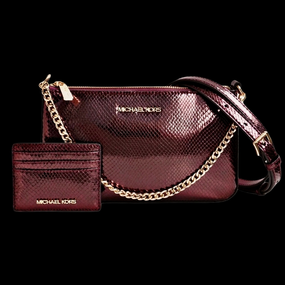 Michael Kors GIFT BOX SET $548 Bag w/ Chain & Crossbody Straps & Cardholder BNIB